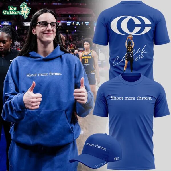 Limited Edition “Shoot More Threes” Caitlin Clark Logo and Signatures Print Shirt