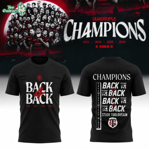 Limited Edition Stade Toulousain Rugby 2026 4-In-A-Row Champions Shirt
