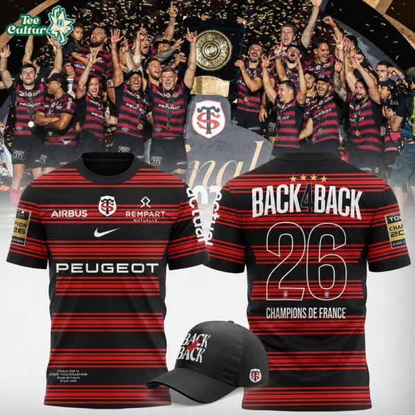 Limited Edition Stade Toulousain Rugby 2026 4-In-A-Row Champions Shirt V3