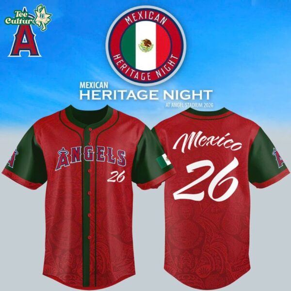 Los Angeles Angels Mexican Heritage Day 2026 Limited Edition Baseball Jersey