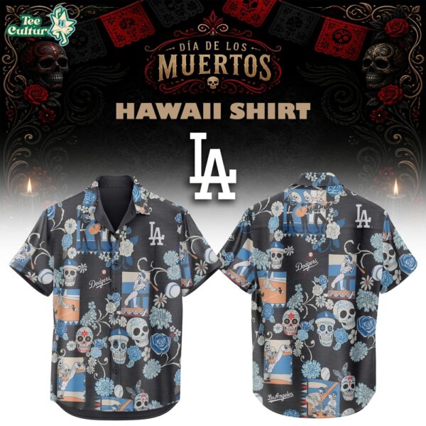 Los Angeles Dodgers 2026 Black Día De Los Muertos Hawaii Shirt