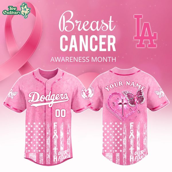 Los Angeles Dodgers x Breast Cancer Awareness Month Special Edition Personalized Jersey - 3D Baseball Jersey