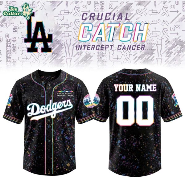 Los Angeles Dodgers x Crucial Catch Intercept Cancer Special Edition Personalized Jersey - 3D Baseball Jersey