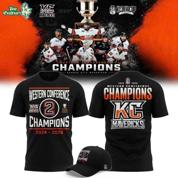 Men's Kansas City Mavericks 2026 ECHL Western Conference Champions Locker Room T-Shirt