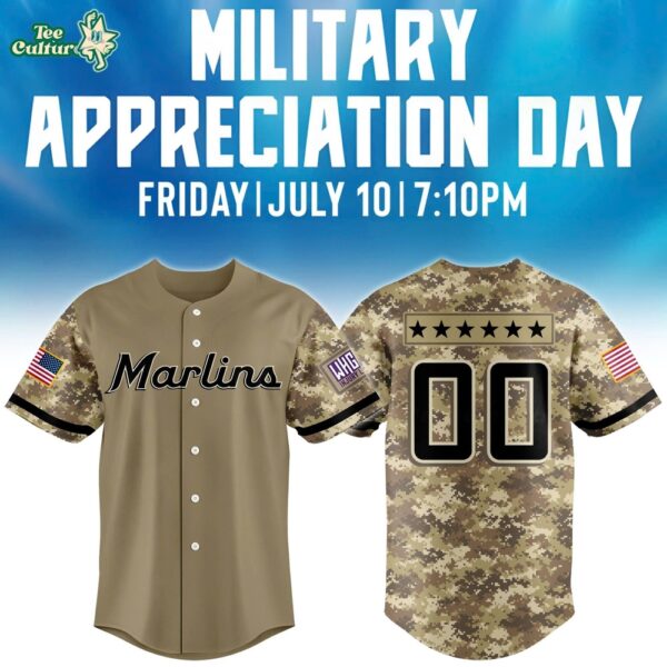 Miami Marlins Military Appreciation Night Limited Baseball Jersey