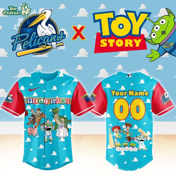 Myrtle Beach Pelicans x Toy Story Night Custom Baseball Jersey