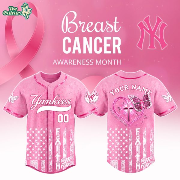New York Yankees x Breast Cancer Awareness Month Special Edition Personalized Jersey - 3D Baseball Jersey