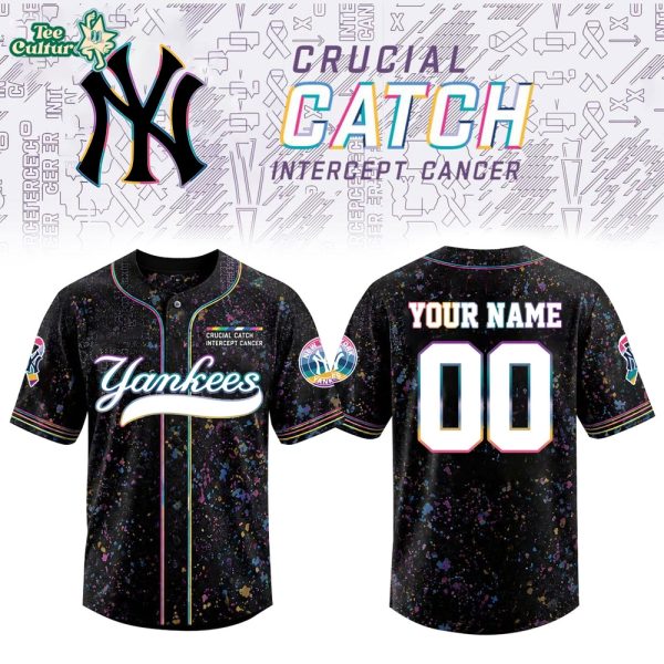 New York Yankees x Crucial Catch Intercept Cancer Special Edition Personalized Jersey - 3D Baseball Jersey