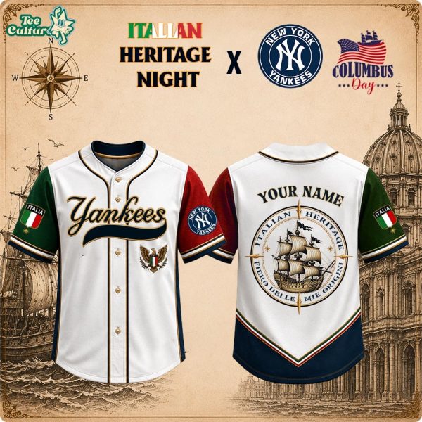 New York Yankees x Italian Heritage Night Personalized Baseball Jersey - 3D Baseball Jersey