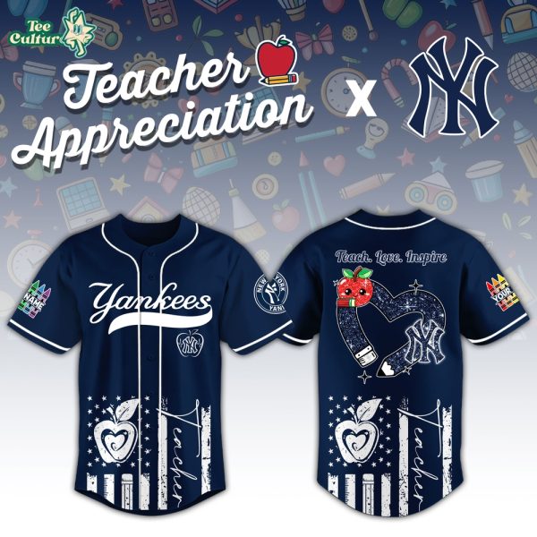 New York Yankees x Teacher Appreciation Personalized Special Edition Jersey - 3D Baseball Jersey
