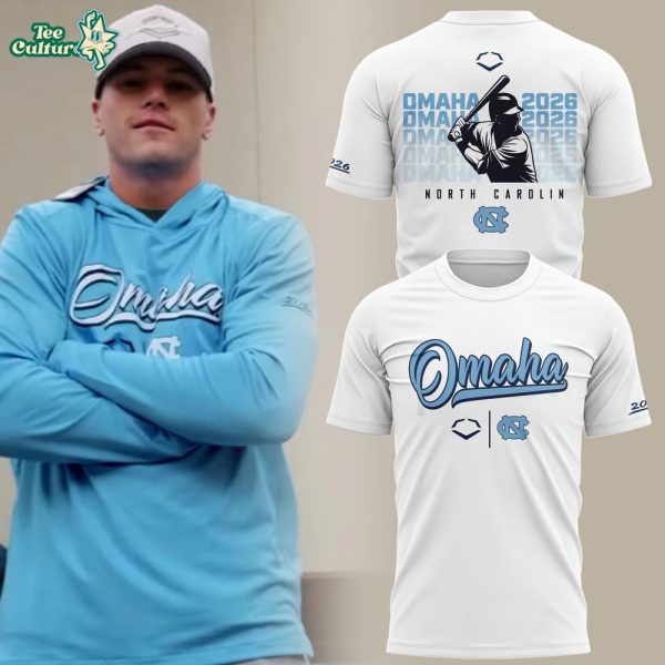 North Carolina 2026 NCAA Baseball Men's College World Series Omaha White T-Shirt v2