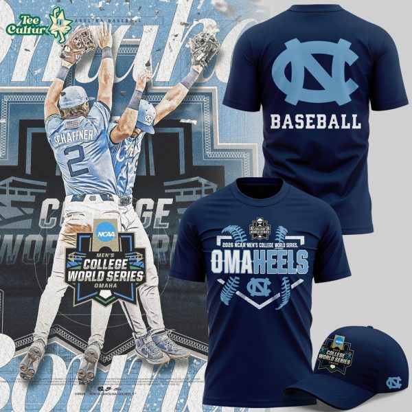 North Carolina Tar Heels 2026 Baseball College World Series Omaheels T-shirt V2
