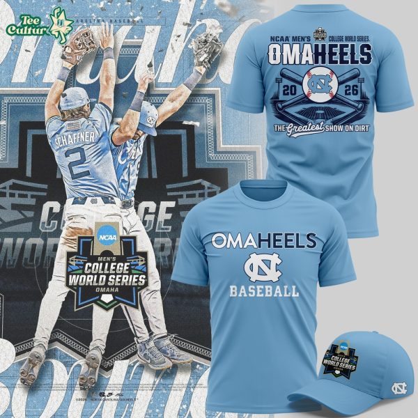 North Carolina Tar Heels 2026 Baseball College World Series Omaheels T-shirt V3