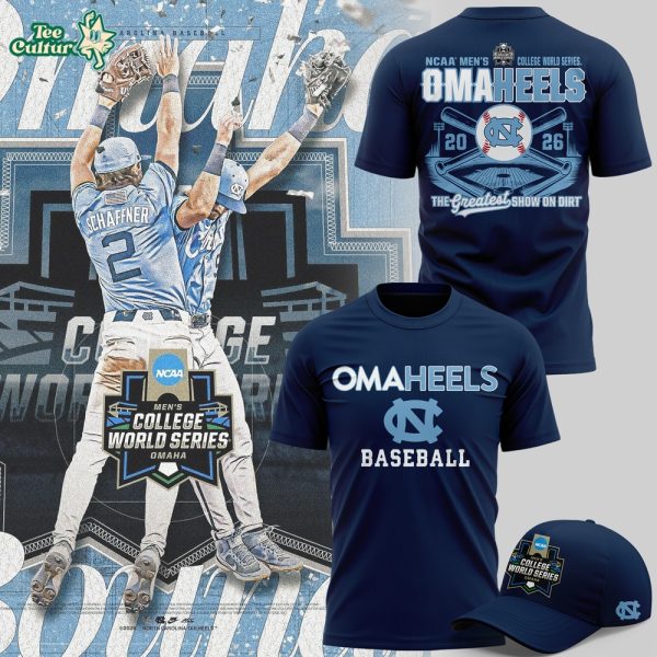 North Carolina Tar Heels 2026 Baseball College World Series Omaheels T-shirt V4