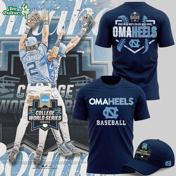 North Carolina Tar Heels 2026 Baseball College World Series Omaheels T-shirt V6