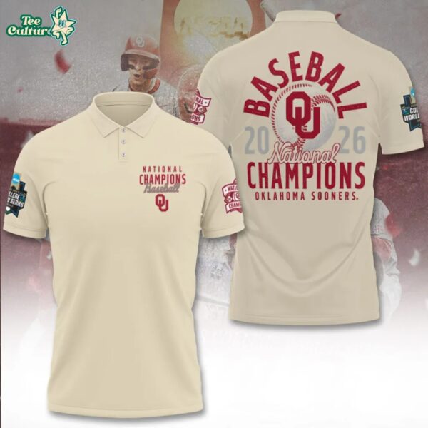 Oklahoma Baseball 2026 National Champions Limited Edition Polo Shirt