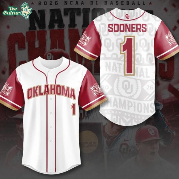 Oklahoma Baseball 2026 National Champions Limited Jersey