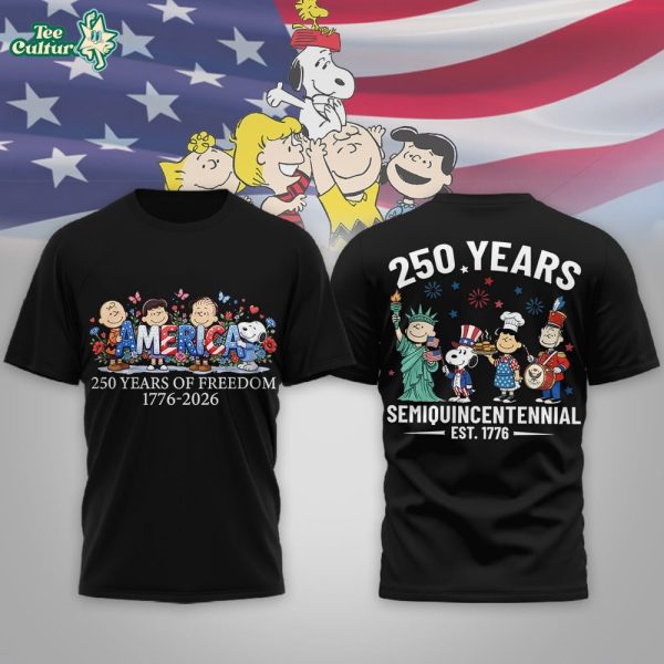 Peanuts Snoopy Celebrating 250 Years Of Freedom Semiquincentennial Shirt