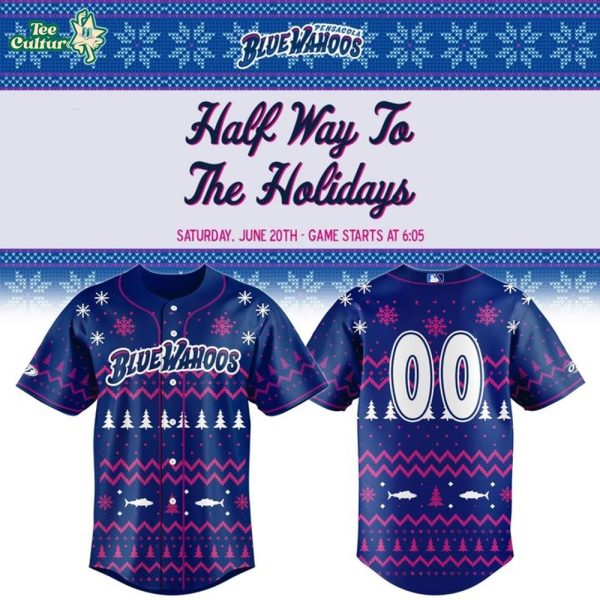 Pensacola Blue Wahoos Half Way To The Holidays 2026 Baseball Jersey