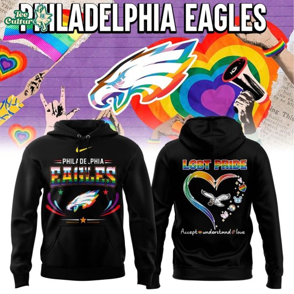Philadelphia Eagles x LGBT Pride Month 2026 Accept Understand Love Hoodie
