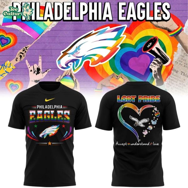 Philadelphia Eagles x LGBT Pride Month 2026 Accept Understand Love T-shirt