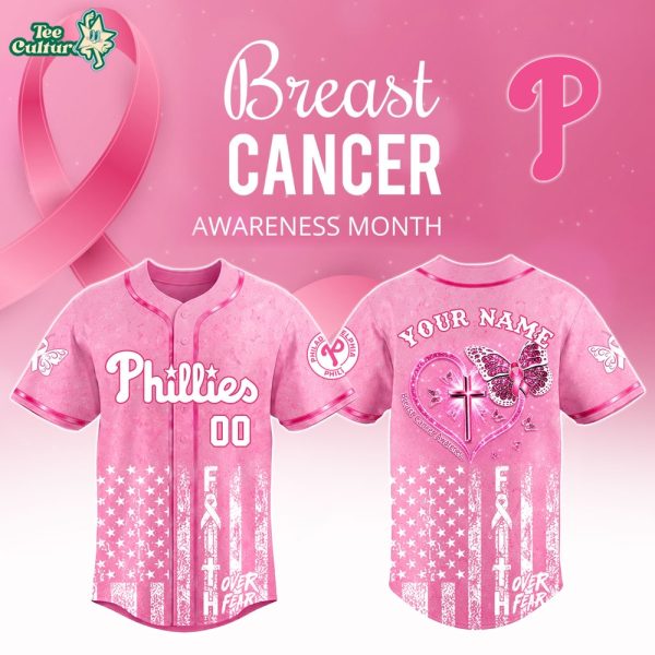 Philadelphia Phillies x Breast Cancer Awareness Month Special Edition Personalized Jersey - 3D Baseball Jersey