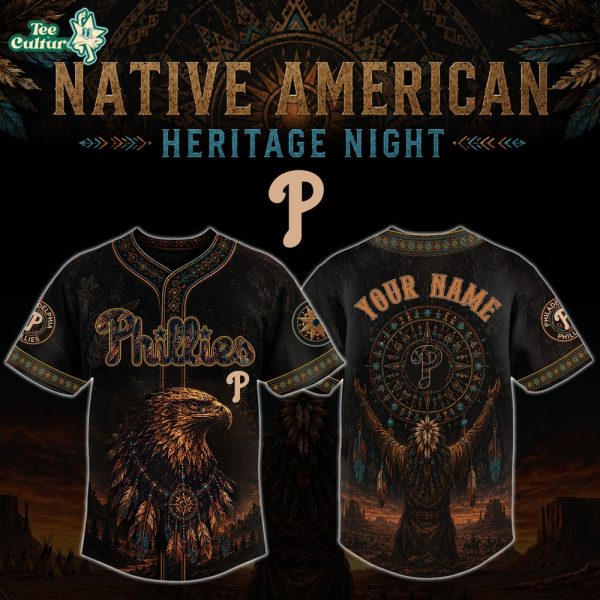 Philadelphia Phillies x Native American Heritage Night Personalized Baseball Jersey - 3D Baseball Jersey