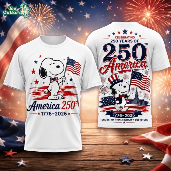 Premium Snoopy Celebrating 250 Years of America 3D Shirt