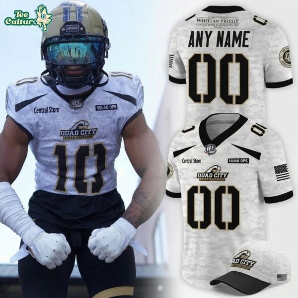 Quad City Steamwheelers 2026 White Out Military Night Custom Football Jersey