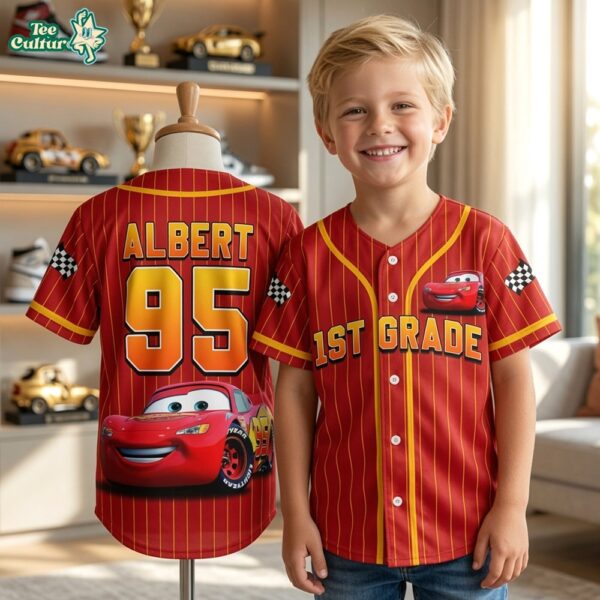 Race To School Personalized Kids Baseball Jersey Gift