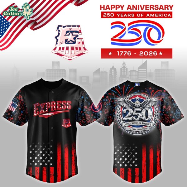 Round Rock Express x 250 Years USA Anniversary Jersey Limited Edition Black