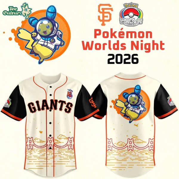 San Francisco Giants 2026 Pokémon Worlds Night Jersey V2