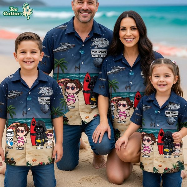 Space Family Summer Vacation Hawaiian Shirt - Personalized Matching Gifts For Family 04qhtn