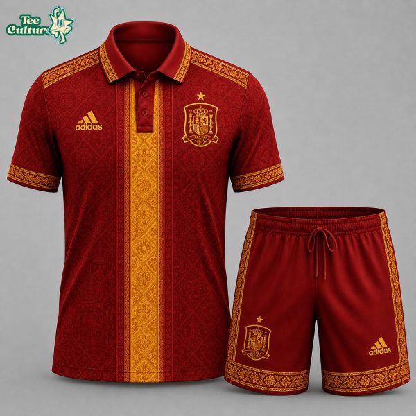 Spain Premium FIFA World Cup 2026 Culture Polo Shorts Set