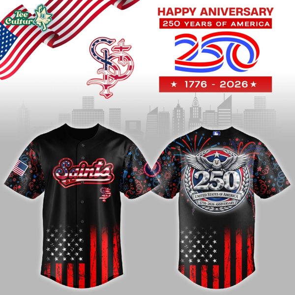 St. Paul Saints x 250 Years USA Anniversary Jersey Limited Edition Black