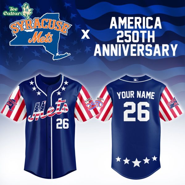Syracuse Mets x America 250th Anniversary Custom Baseball Jersey
