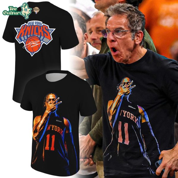 T-Shirt of Ben Stiller wear prints Jalen Brunson and Signatures for fans NEW YORK V2