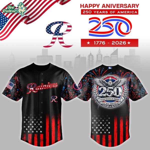 Tacoma Rainiers x 250 Years USA Anniversary Jersey Limited Edition Black