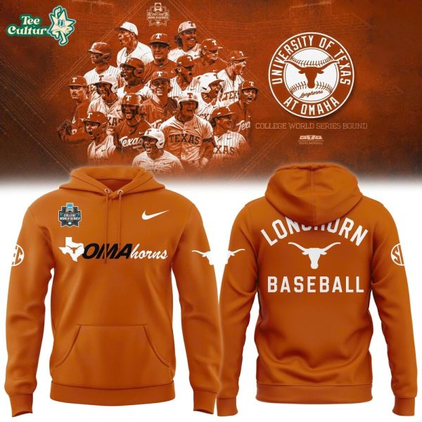 Texas Longhorns 2026 NCAA Baseball Men's College World Series Omaha Orange Hoodie