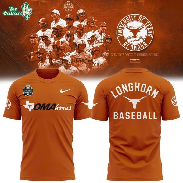 Texas Longhorns 2026 NCAA Baseball Men's College World Series Omaha Orange T-Shirt v2