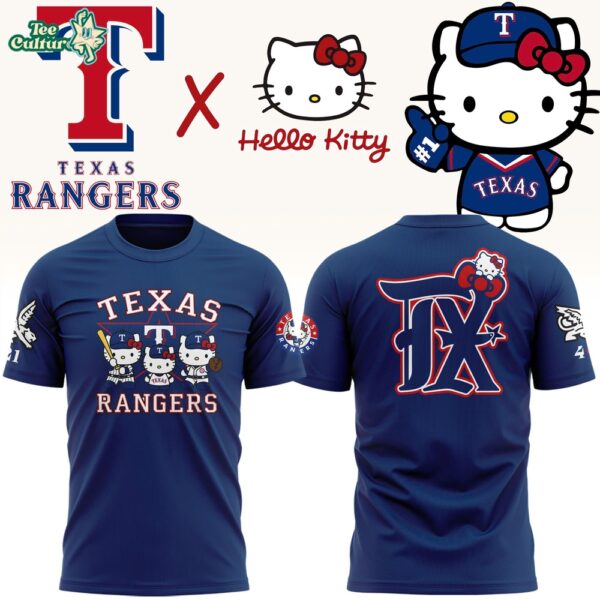 Texas Rangers Hello Kitty Night Graphic T-Shirt