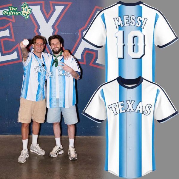 Texas Rangers x Argentina Lionel Messi Special Edition Baseball Jersey
