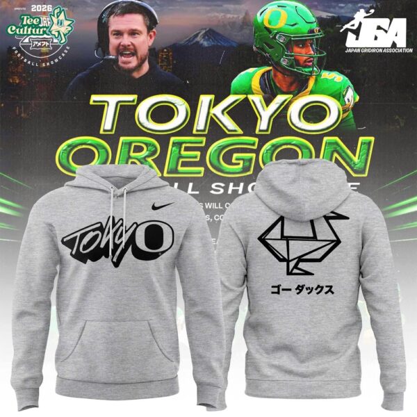 Tokyo Oregon Football Showcase 2026 Gray Hoodie