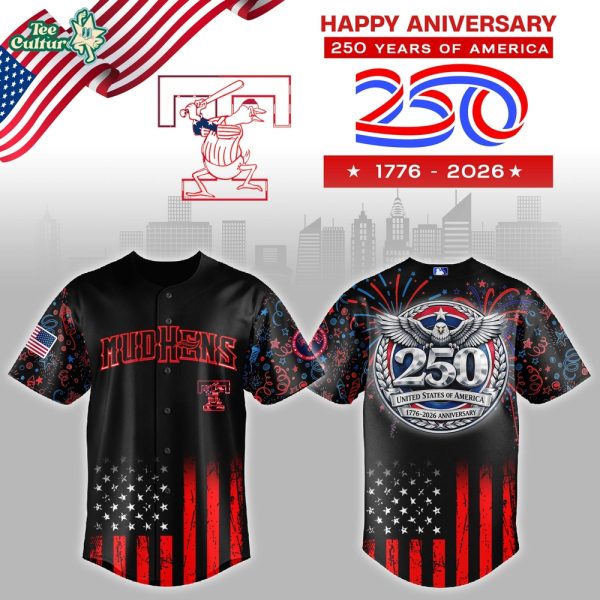 Toledo Mud Hens x 250 Years USA Anniversary Jersey Limited Edition Black