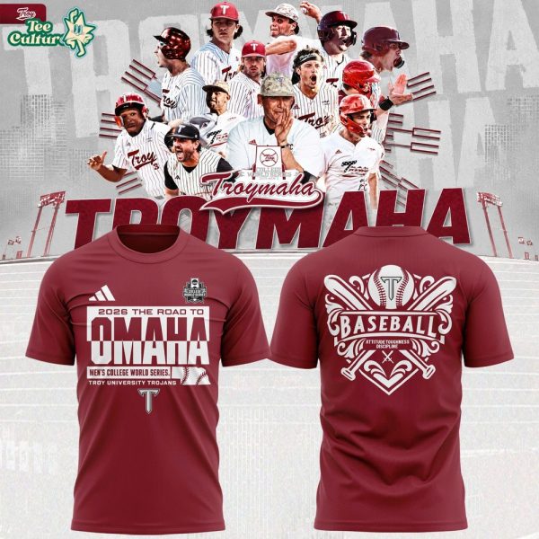Troy Trojans Baseball 2026 Troymaha Red T-Shirt