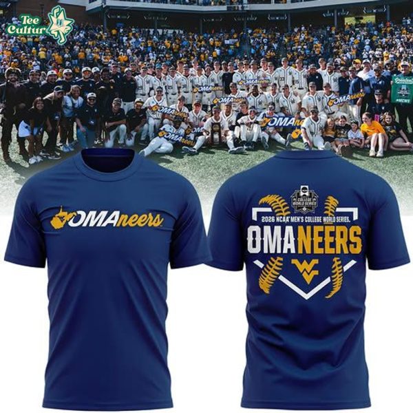 West Virginia Mountaineers 2026 NCAA Baseball Men's College World Series Omaneers Navy T-Shirt