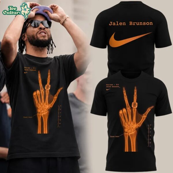 2026 Black T-Shirt "X-Ray" Jalen Brunson Signatures Print