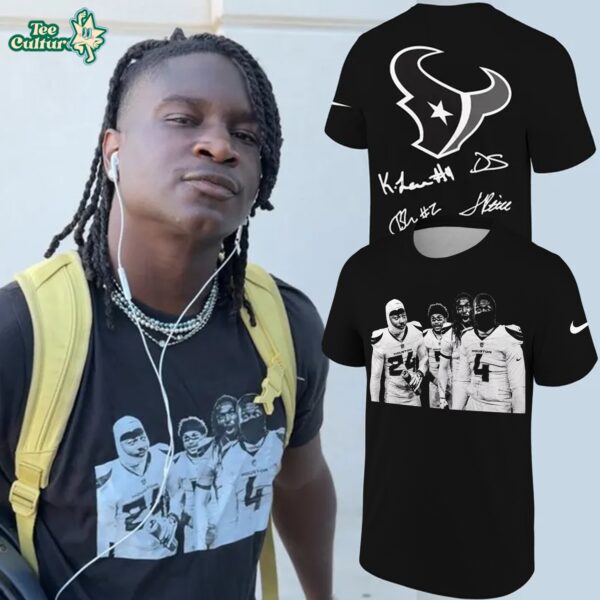 2026 Houston Texans Jalen Pitre Calen Bullock Kamari Lassiter Derek Stingley Jr Signature T-Shirt