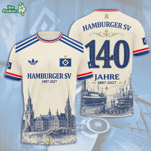 3D All Over Hamburger SV 140th Anniversary Football Club Fan Shirt