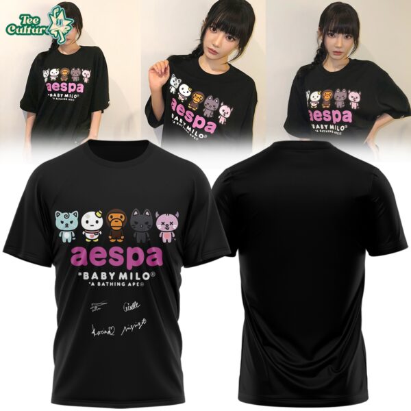 Aespa x Bape Signed 2026 Limited Edition Graphic T-Shirt